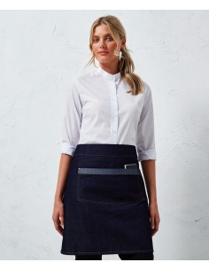 P-PR128-Domain Contrast Denim Waist Apron 2